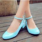 Block-heel Ankle Strap Shoes