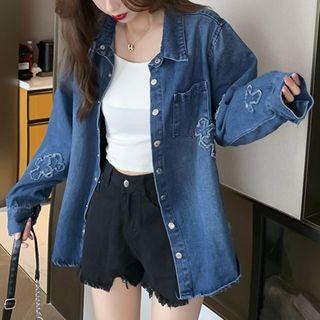 Cross Embroidered Single-breasted Jacket