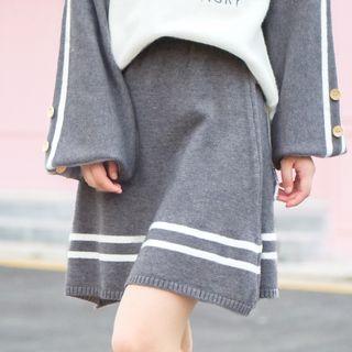 Stripe Knit Mini Skirt