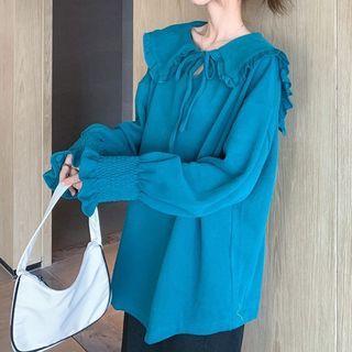 Ruffle Trim Collar Sweatshirt