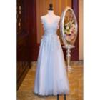 Flower Applique A-line Prom Dress