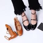 Ankle Strap Patent Mary Jane Pumps