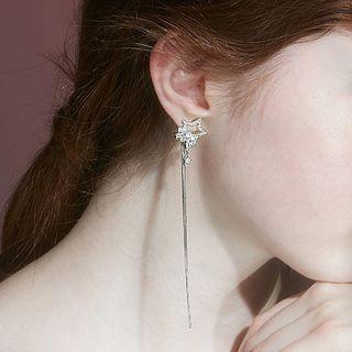 925 Silver Plating Star Stud Earring S92 Silver Plating - As Shown In Figure - One Size