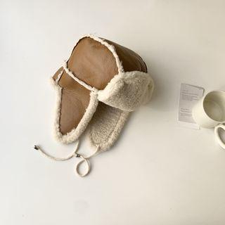 Faux Leather Fleece-lined Trapper Hat