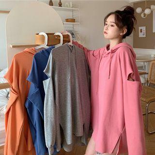 Cutout Plain Hoodie
