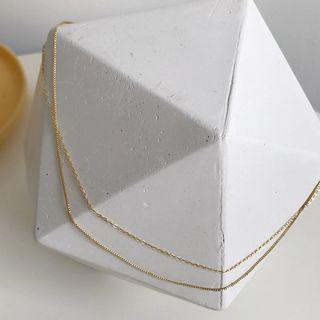Layered Chain Choker E58 - With Box - As Shown In Figure - One Size