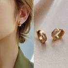 Shell Alloy Hoop Earring 1 Pair - Gold - One Size