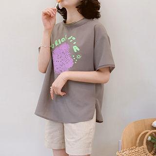 Mock-neck Printed Top