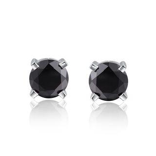 925 Sterling Silver Black Cz Stud Earrings (5mm) Women Jewelry Gift