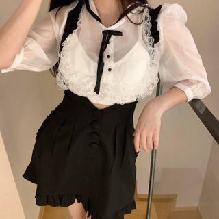 Sheer Shirt / Camisole / Sleeveless Dress / Set