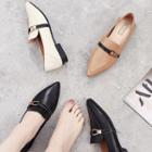 Belted Pointy-toe Loafers
