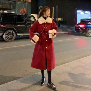 Tie-waist Midi Button Coat