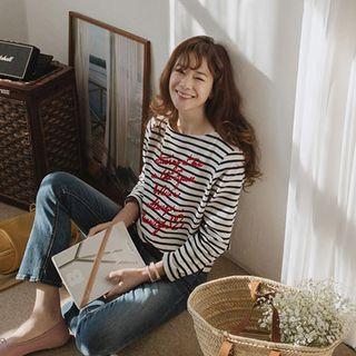 Stripe Letter T-shirt