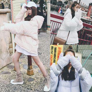 Set: Hooded Padded Jacket + Mittens