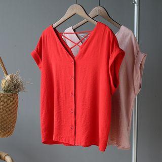 Short-sleeve Strappy Shirt