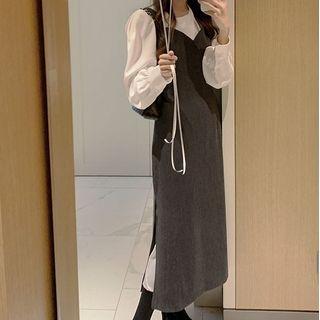 Blouse / Spaghetti Strap Midi Dress