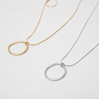 Hoop-pendant Long Necklace