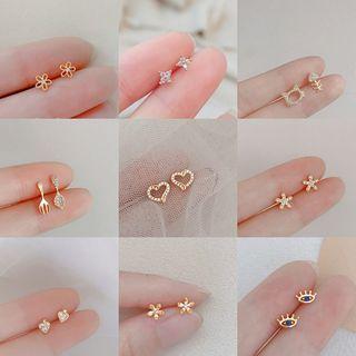Rhinestone Sterling Silver Earring (various Designs)