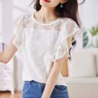 Ruffle Sleeves Lace Top