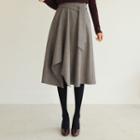 Tie-front Knit Flare Skirt
