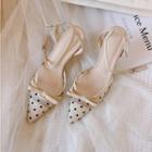 Dotted Ankle-strap Pointy-toe High-heel Sandals