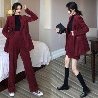 Corduroy Plain Blazer / Dress Pants / A-line Skirt