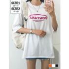 Couple Letter-printed Loose-fit T-shirt