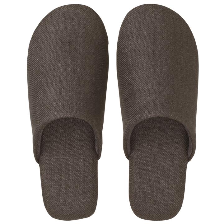 Linen Soft Slippers (l) (brown) 1 Pair