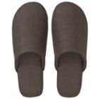 Linen Soft Slippers (l) (brown) 1 Pair