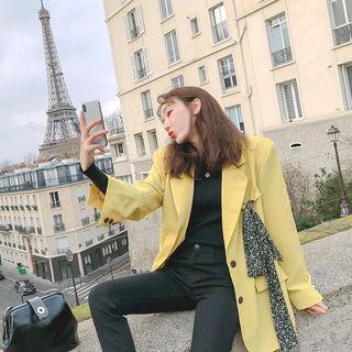 Single-breasted Blazer With Scarf