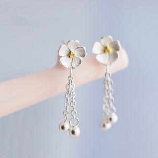 Sterling Silver Flower Drop Earrings