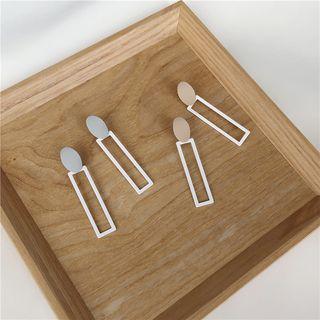 Rectangle Dangle Earring Gray - One Size