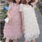 Mock Two-piece Fringe Lace Dress