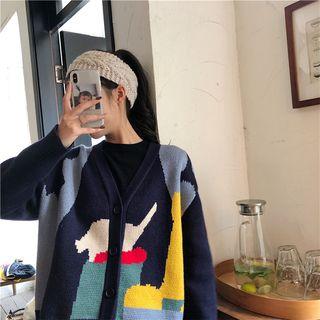 Cartoon Print Cardigan As Shown In Figure - One Size