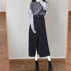 Knit Top / Denim Midi Skirt / Set