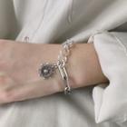 925 Sterling Silver Rudder Bracelet Silver - One Size