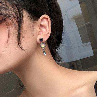 Rhinestone Alloy Drop Earring 1 Pair - Silver Needle - As Shown In Figure - One Size