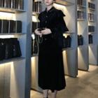 Velvet Shirt / Midi Velvet A-line Skirt