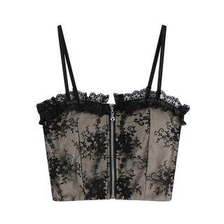 Lace Zipped Camisole Top