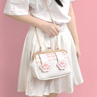 Cat Paw Print Crossbody Bag White - One Size