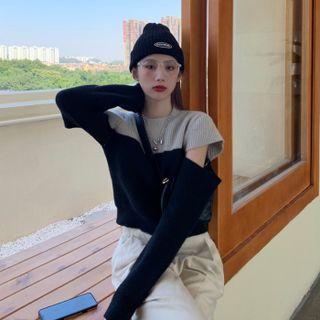 Paneled Cutout Sweater