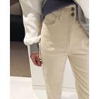 Paperbag-waist Tapered Corduroy Pants