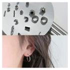 12 Pairs Ear Studs Set Silver - One Size