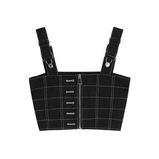 Plaid Zipped Camisole Top