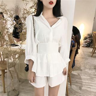 Plain 3/4-sleeve Shirt / Plain Shorts