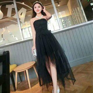 Strapless Asymmetric Cocktail Dress