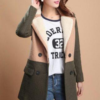 Fleece-lined Panel Cashmere Coat