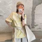 Short-sleeve Tie Dye T-shirt T-shirt - Yellow - One Size