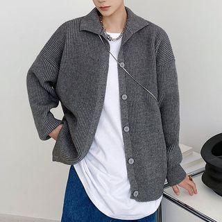 High Neck Plain Cardigan