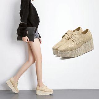 Espadrille Platform Lace Up Shoes